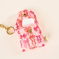 Pink Bow Earbud Case Keychain