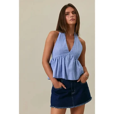 Gingham Halter Top