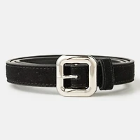 Silver Hardware Buckle Leather Belt