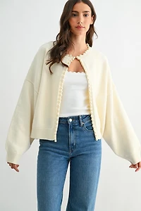 Pearl-Embellished Cardigan