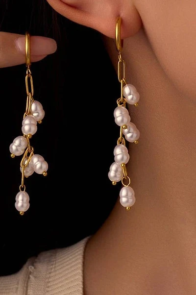 Pearl Drop Tarnish Free Earrings