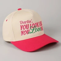You Look Like You Love Me Embroidery Trucker Hat: Red / ONE SIZE
