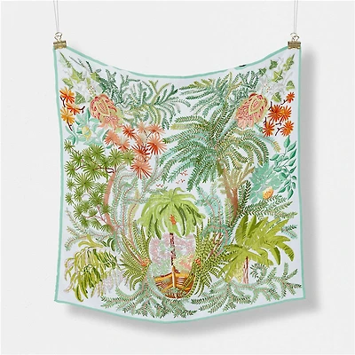 Green Satin Square Scarf