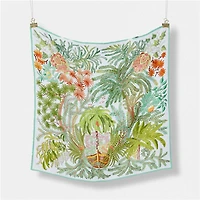 Green Satin Square Scarf