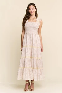 Mocha Bunny Floral Maxi Dress