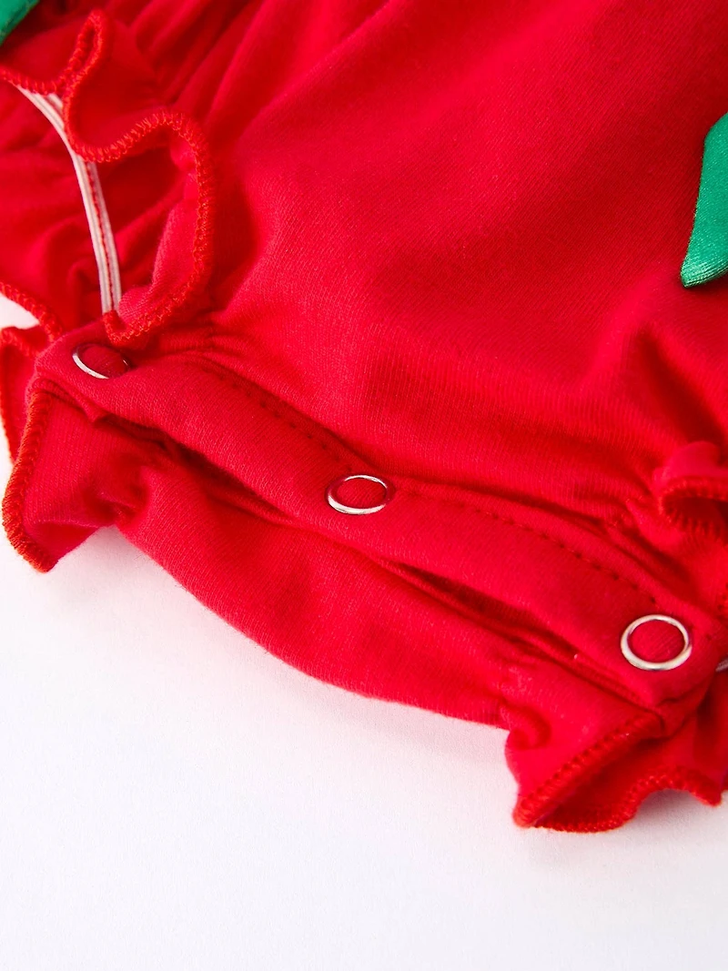 Red Christmas Smocked Romper