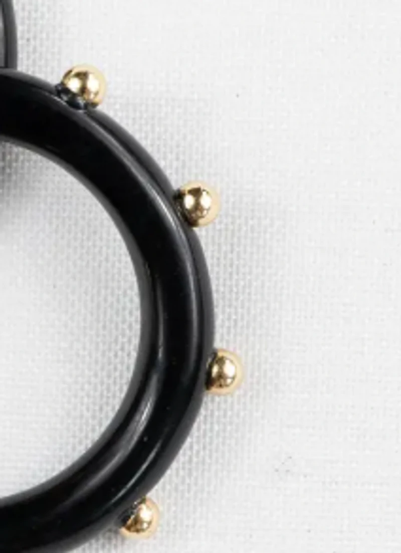 Black and Gold Small Hoop Earrings