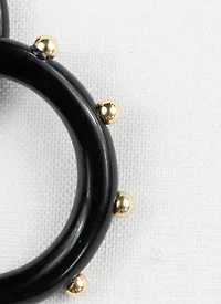 Black and Gold Small Hoop Earrings