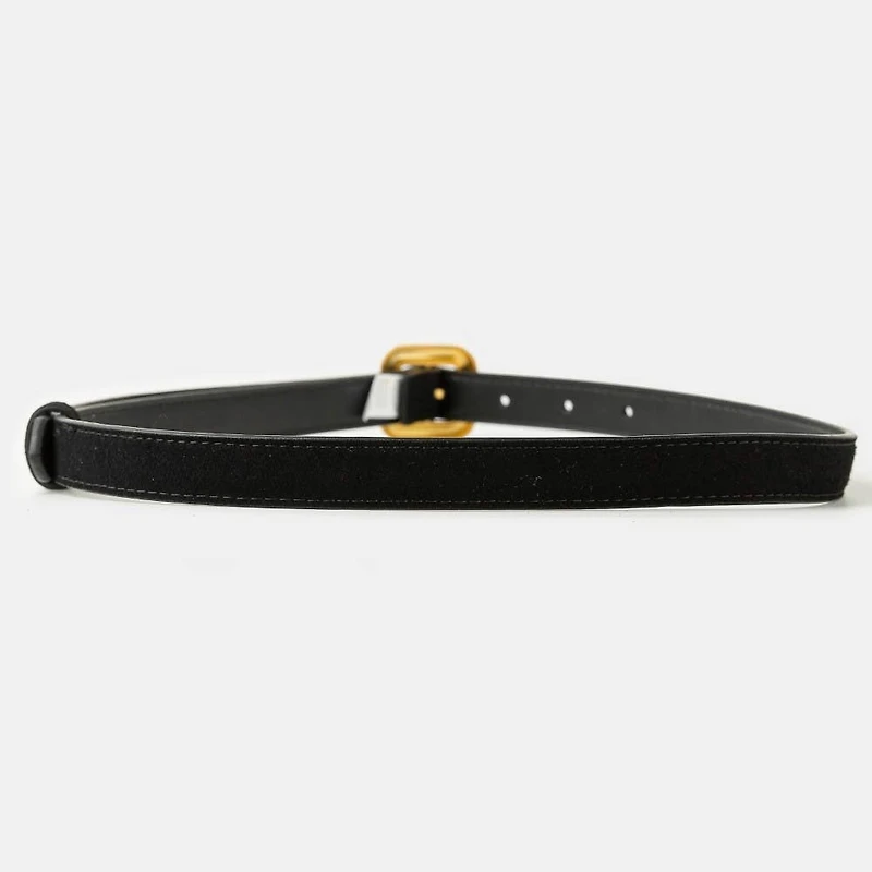 Gold Hardware Buckle Leather Belt