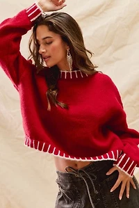 Red Holiday Sweater Top