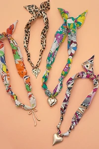 Multi Heart Scarf Necklace