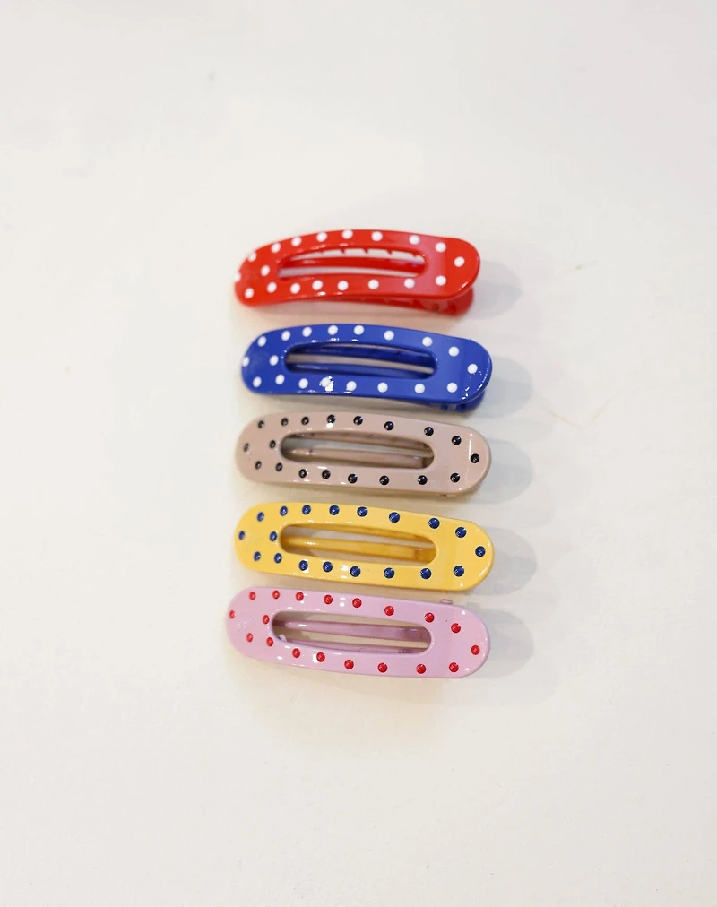 Polka Dot Mini Lay Down Claw Clip