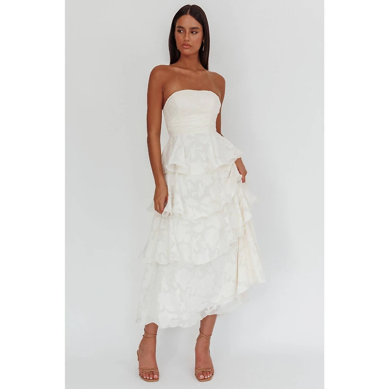 Jacquard Tiered Maxi Dress