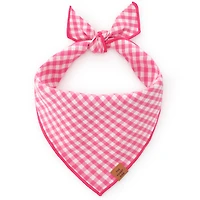 Hot Pink Gingham Dog Bandana