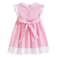 Pink Striped Big Sister Smocked Girls