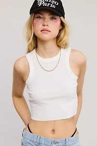 Ivory Ribbed Tank Top