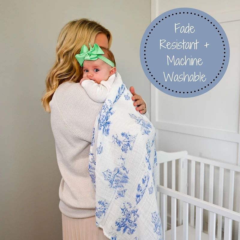 Chinoiserie Baby Swaddle Blanket
