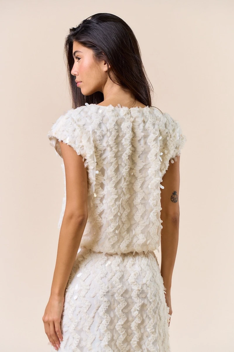 Short Sleeve Sequin Top