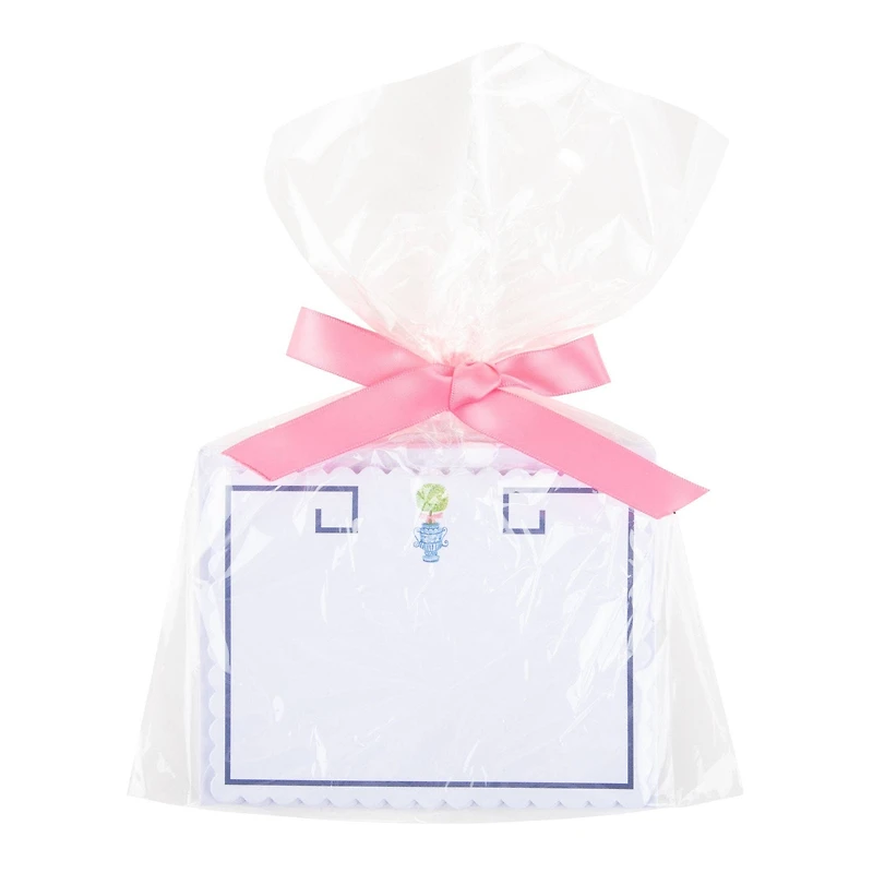 Navy Rose Scallop Note Cards