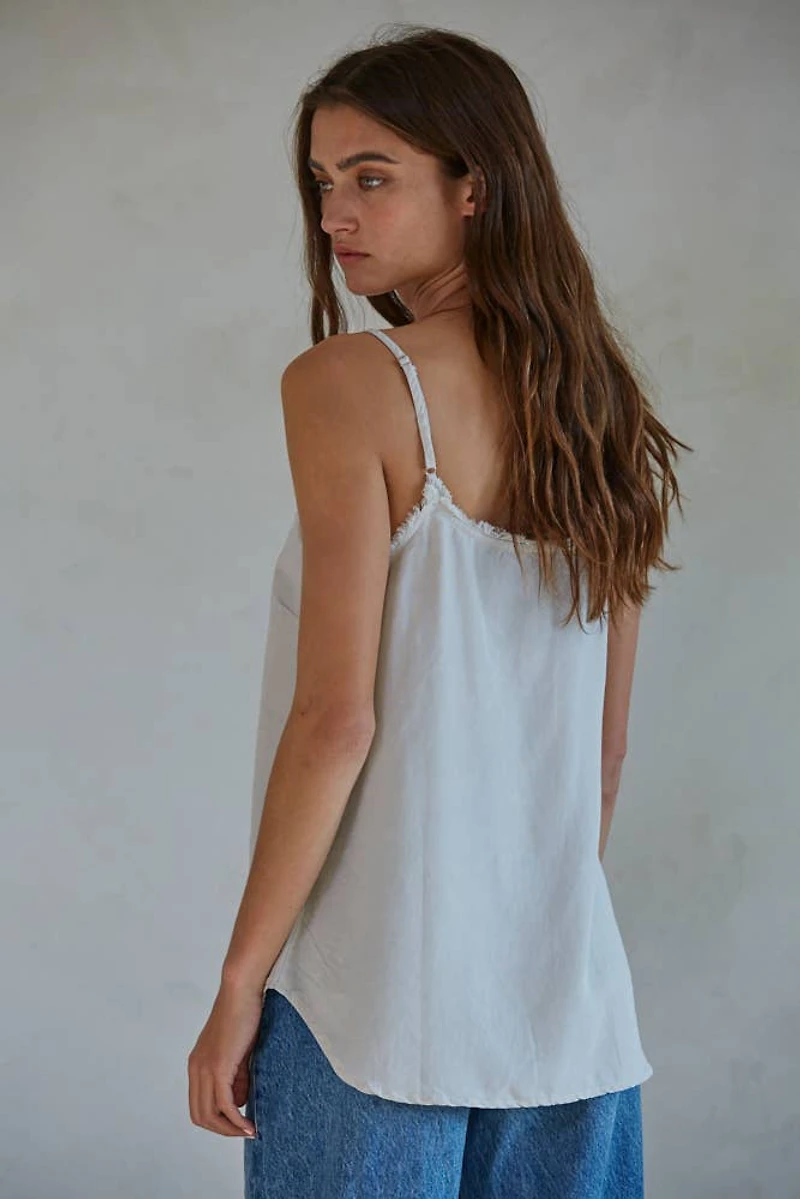Gray V-Neck Spaghetti Strap Top