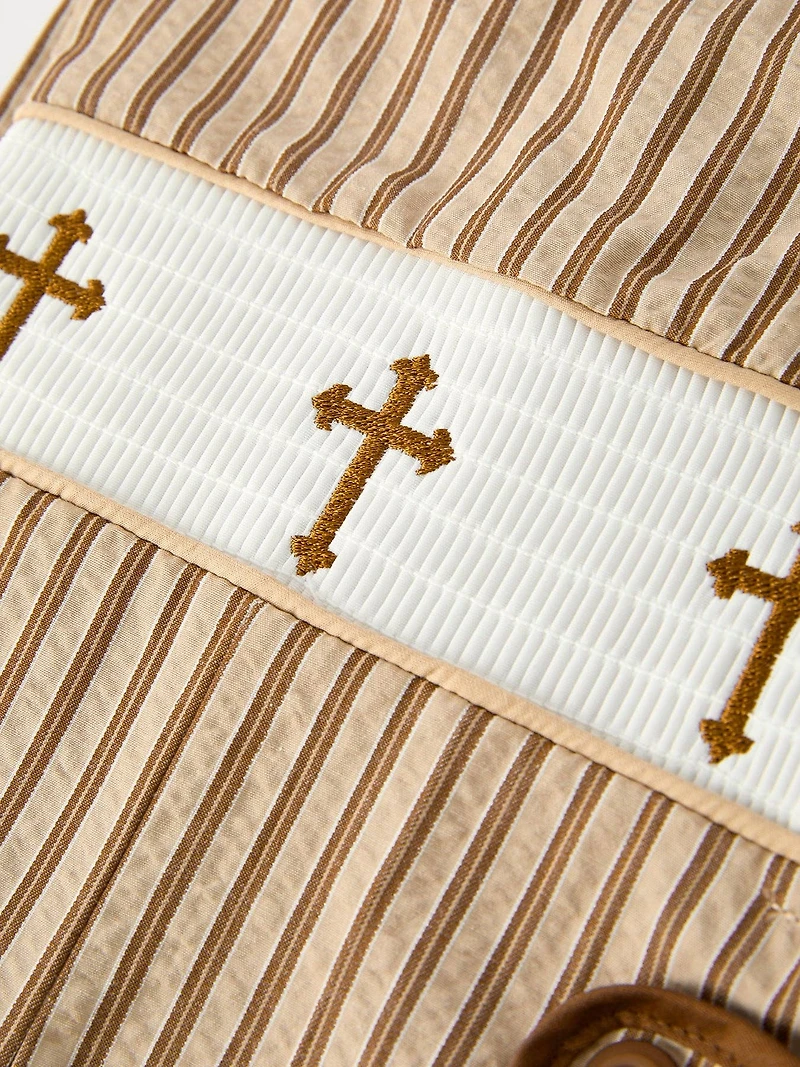 Stripe Smocked Cross Boys' Romper