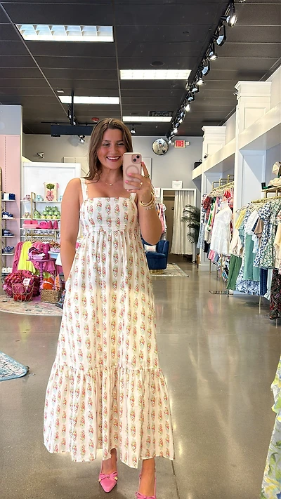 White Floral Maxi Dress