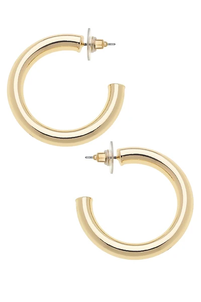 Arabella Hoop Earrings in Shiny Gold