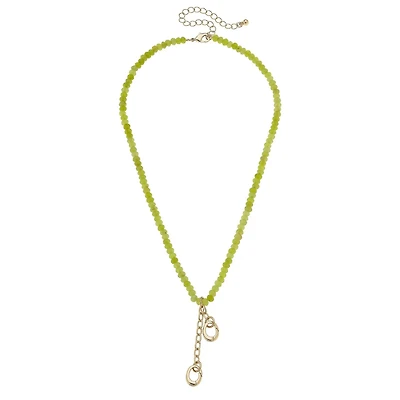 Lime Green Lucy Gemstone Beaded Necklace