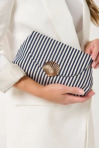 Blue Striped Clutch
