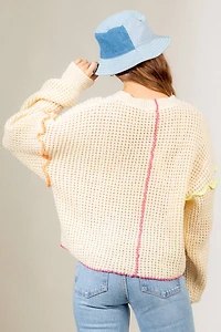 Cream Stitch Detail Sweater