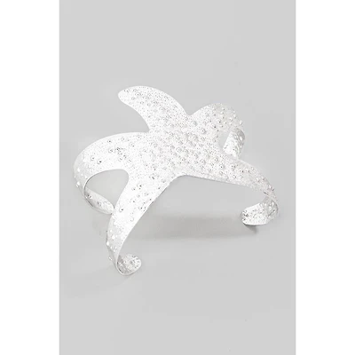 Silver Starfish Cuff Bracelet