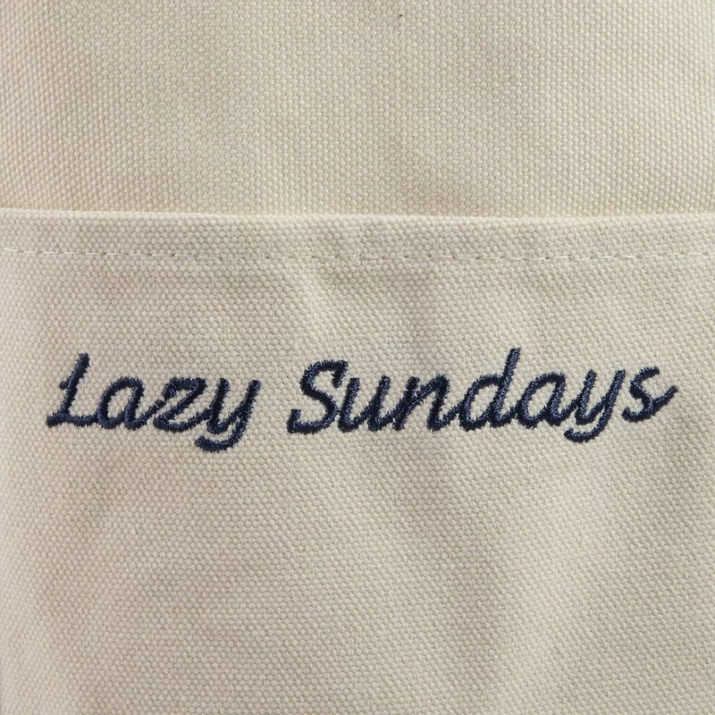 Lazy Sundays Embroidered Tote Bag