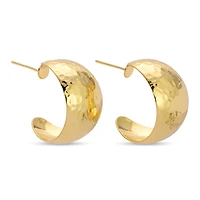 Textured Extra Wide Rounded Hoops