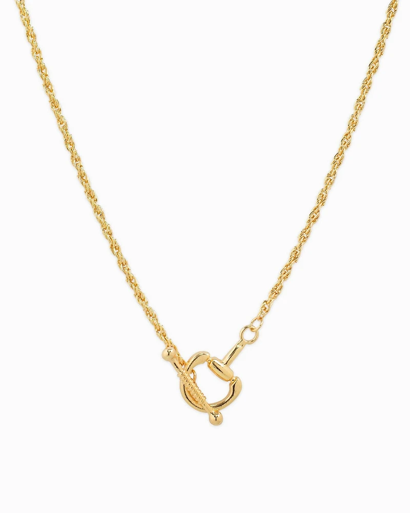 Horsebit Toggle Rope Chain Necklace
