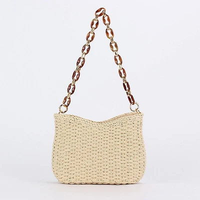 Beige Straw Bag
