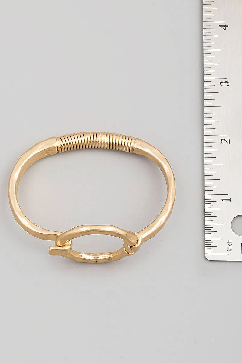 Hammered Circle Bangle Bracelet