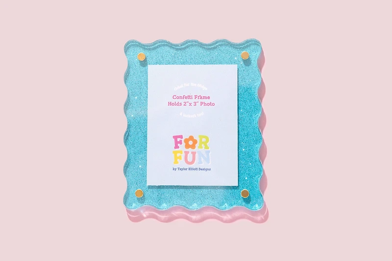 Acrylic Magnetic Frames Gold Confetti