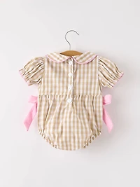 Fall Thanksgiving Plaid Baby Romper