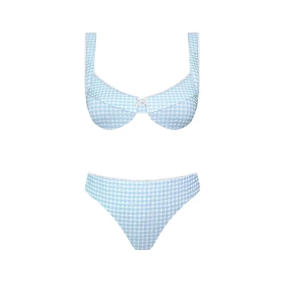 Blue Bubbly Underwire Bikini Set