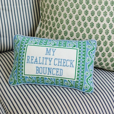 Reality Check Needlepoint Pillow