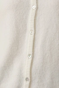 White Short Sleeve Sweater Cardigan