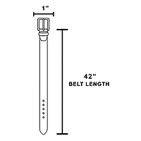 Brown Solid Rectangle Buckle Leather Belt