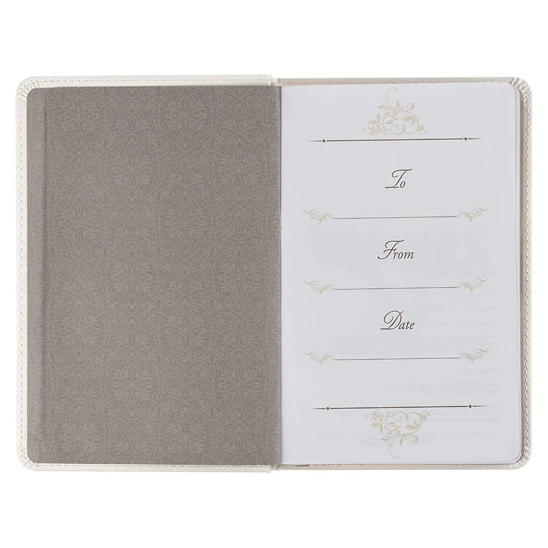 Mr. & Mrs. Devotional White Faux Leather