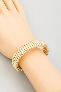 Flat Metallic Coil Bracelet