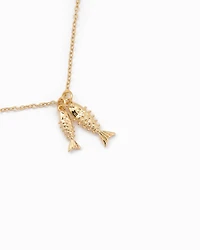 Gold Double Sea Life Sardine Necklace