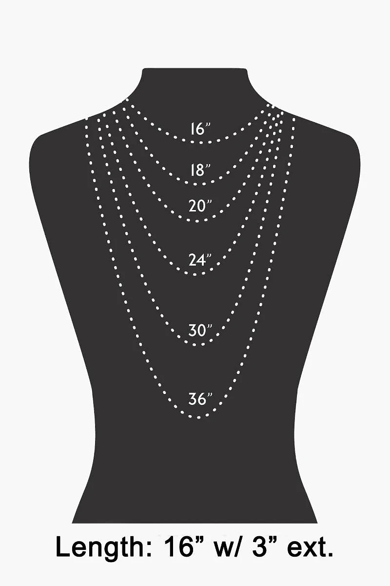 Faceted Clover Pendant Pearl Beaded Necklace