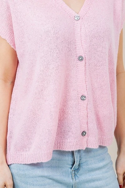 Short Sleeve Button Down Cardigan