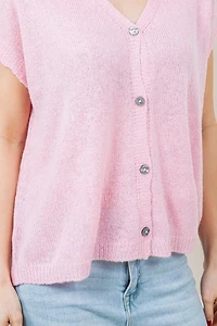 Short Sleeve Button Down Cardigan
