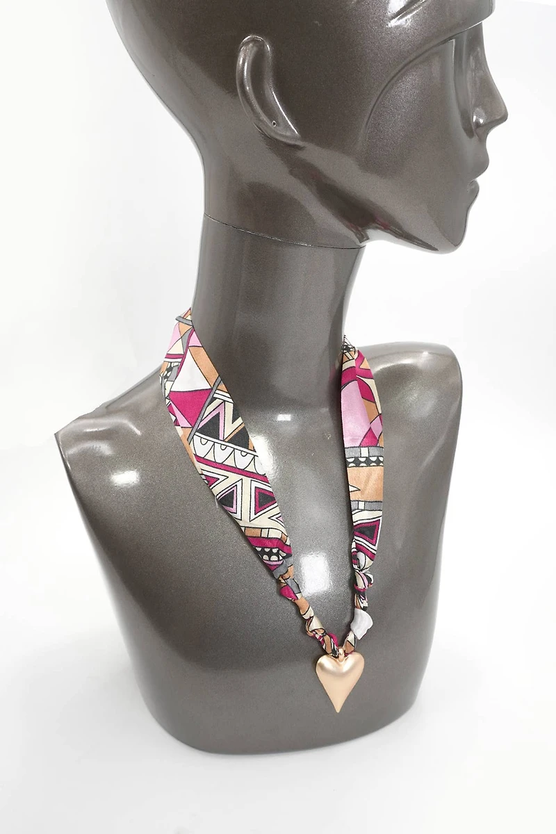 Heart Handmade Scarf Charm Necklace