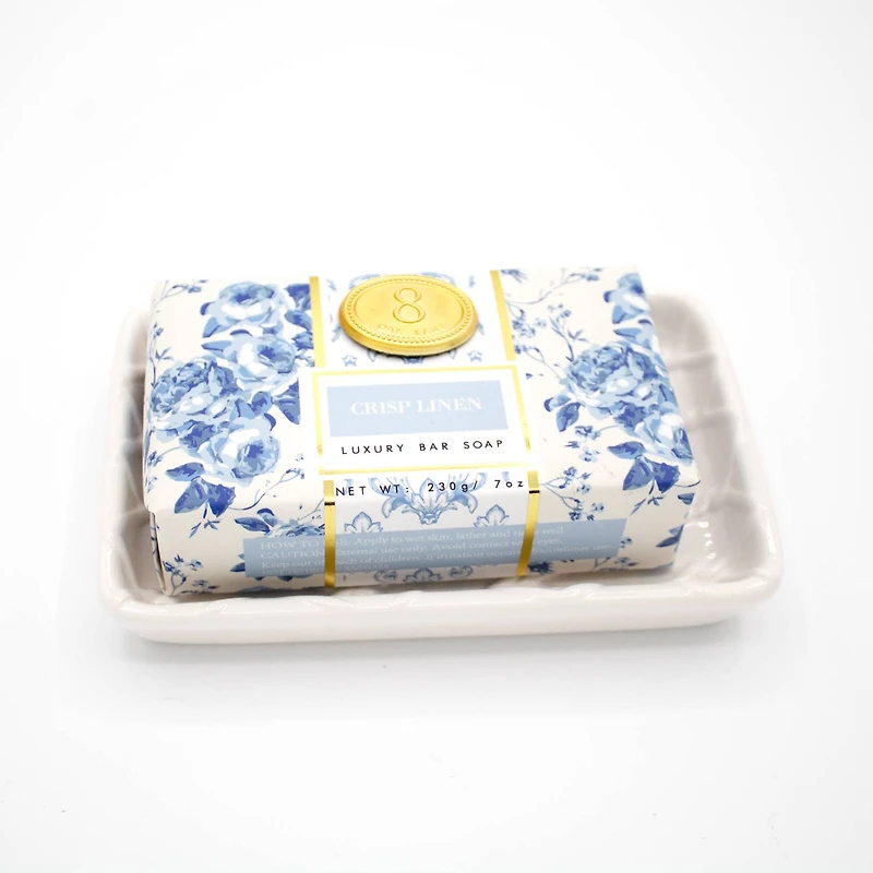 Crisp Linen Wrapped Bar Soap